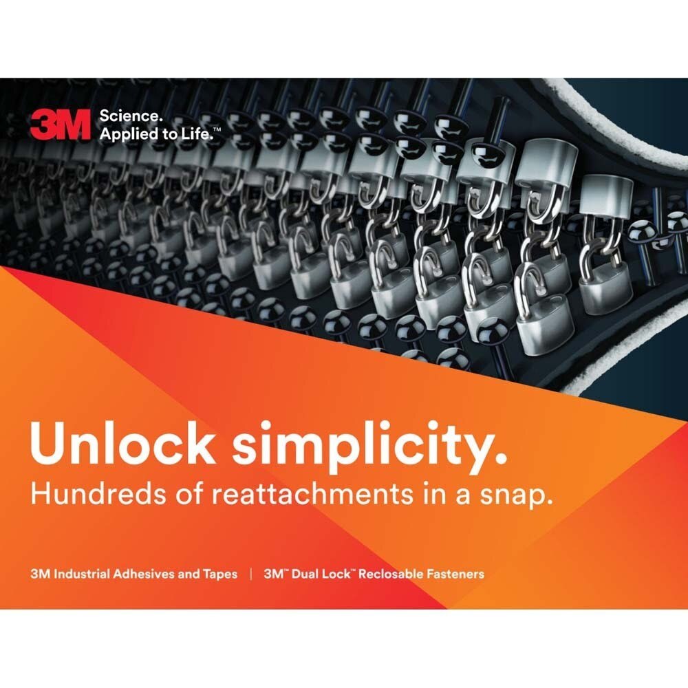 3M 7000051897 Dual Lock Reclosable Fasteners SJ3542 Heavy Duty Indoor Use for Metal, Acrylic, Plastics (3/4 in. x 50 yd Roll) - 6