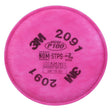 3M 2091 2091/07000 Particulate Filter P100 Bayonet, Magenta (7000051991) (2 Pack)