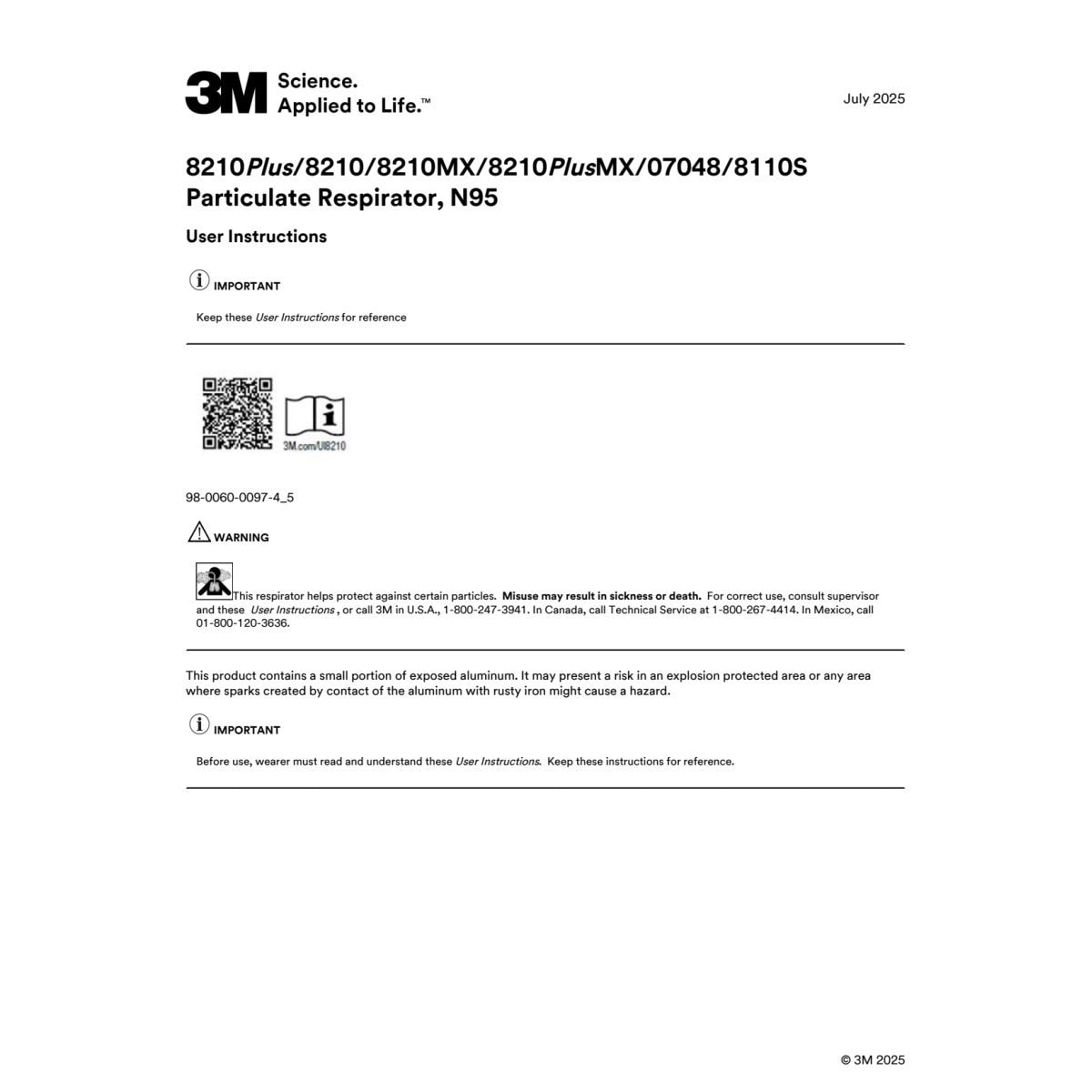 3M 8110S Particulate Respirator, N95, Unsealed, Small, Disposable, Adjustable Noseclip, Two Strap, Nosefoam (7000052065) (160 Pack) - 9