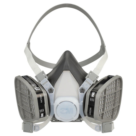 3M 66070 Half Facepiece Disposable Respirator Assembly 51P71 NIOSH Approved Organic Vapor P95 Small Permanently Attached Cartridges (7000052079) (12 Pack)