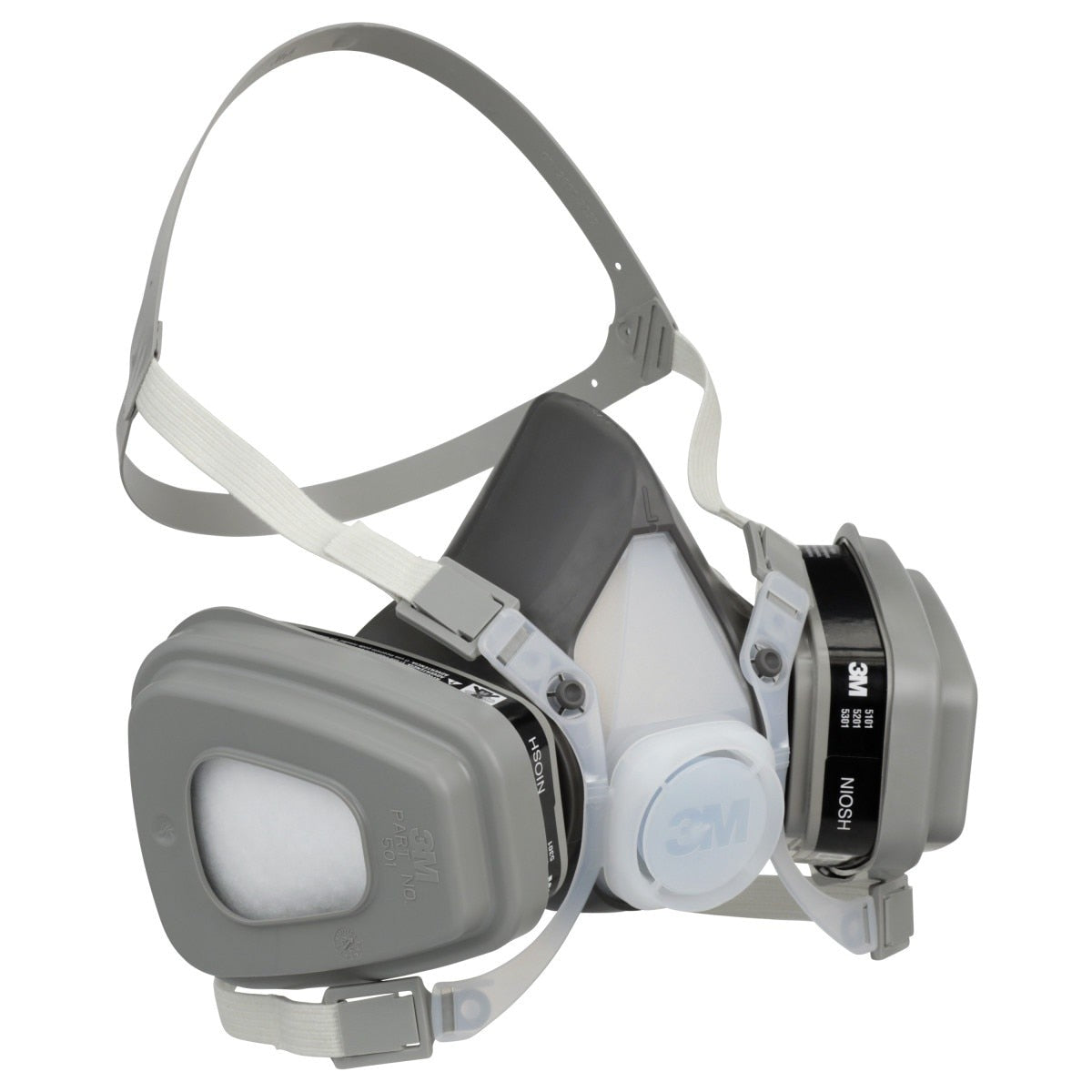 3M 7193 53P71 Half Facepiece Disposable Respirator Assembly, NIOSH Approved, Organic Vapor P95 OV/P95, Large, Permanently Attached Cartridges (7000052081) (12 Pack) - 6