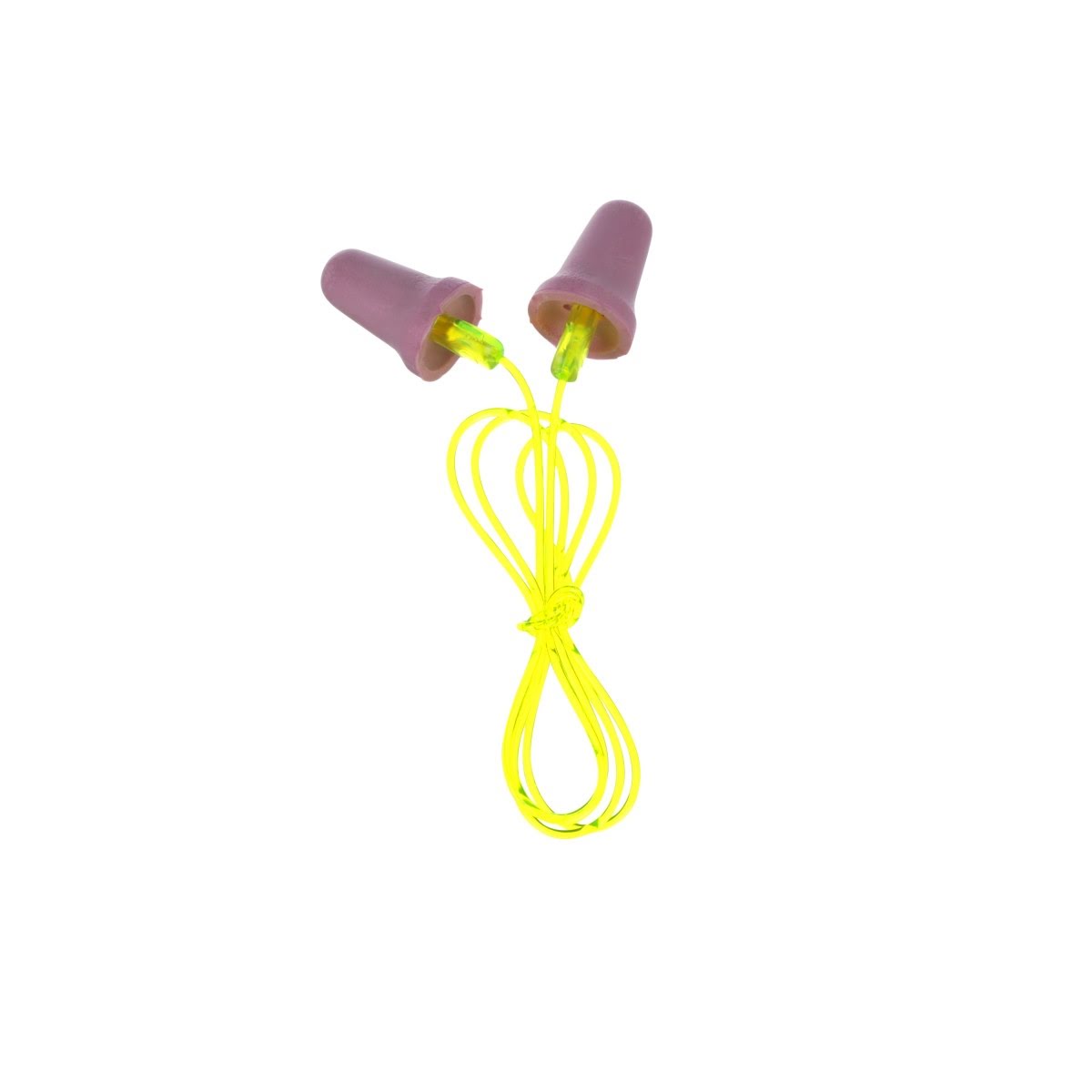3M P2001 No-Touch Push-to-Fit Earplugs, Corded, NRR 29 dB, Purple, Yellow Vinyl Cord (7000052722) (1 Pair) (400Pack) - 2