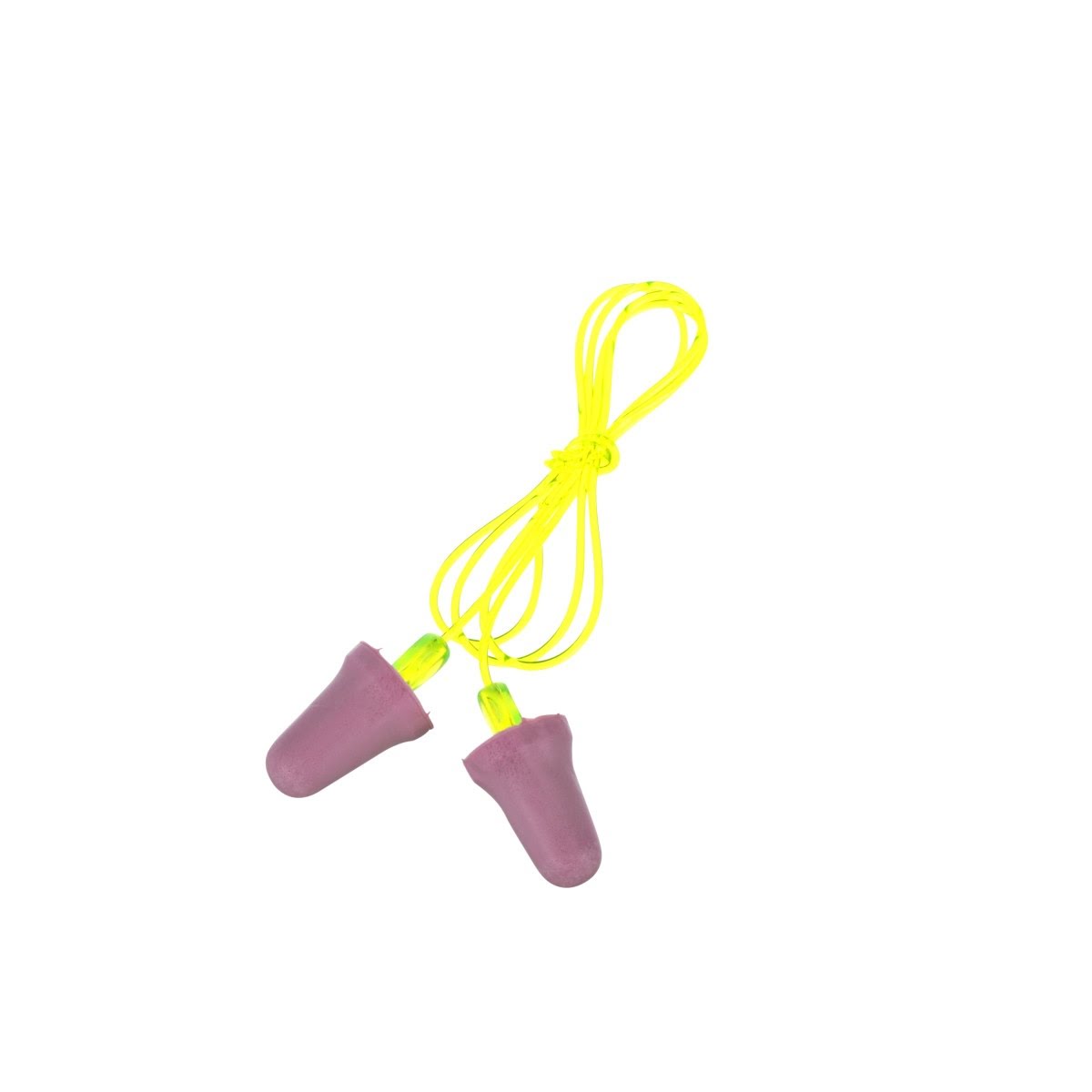 3M P2001 No-Touch Push-to-Fit Earplugs, Corded, NRR 29 dB, Purple, Yellow Vinyl Cord (7000052722) (1 Pair) (400Pack) - 4