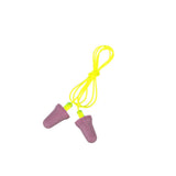 3M P2001 No-Touch Push-to-Fit Earplugs, Corded, NRR 29 dB, Purple, Yellow Vinyl Cord (7000052722) (1 Pair) (400Pack) - 4