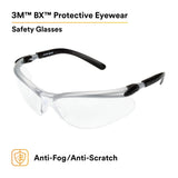 3M 11380-00000-20 BX Protective Eyewear, Clear Anti-Fog Lens, Silver/Black Frame (7000052795) (20 Pack) - 5
