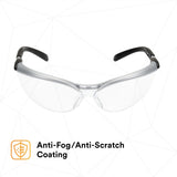 3M 11380-00000-20 BX Protective Eyewear, Clear Anti-Fog Lens, Silver/Black Frame (7000052795) (20 Pack) - 6