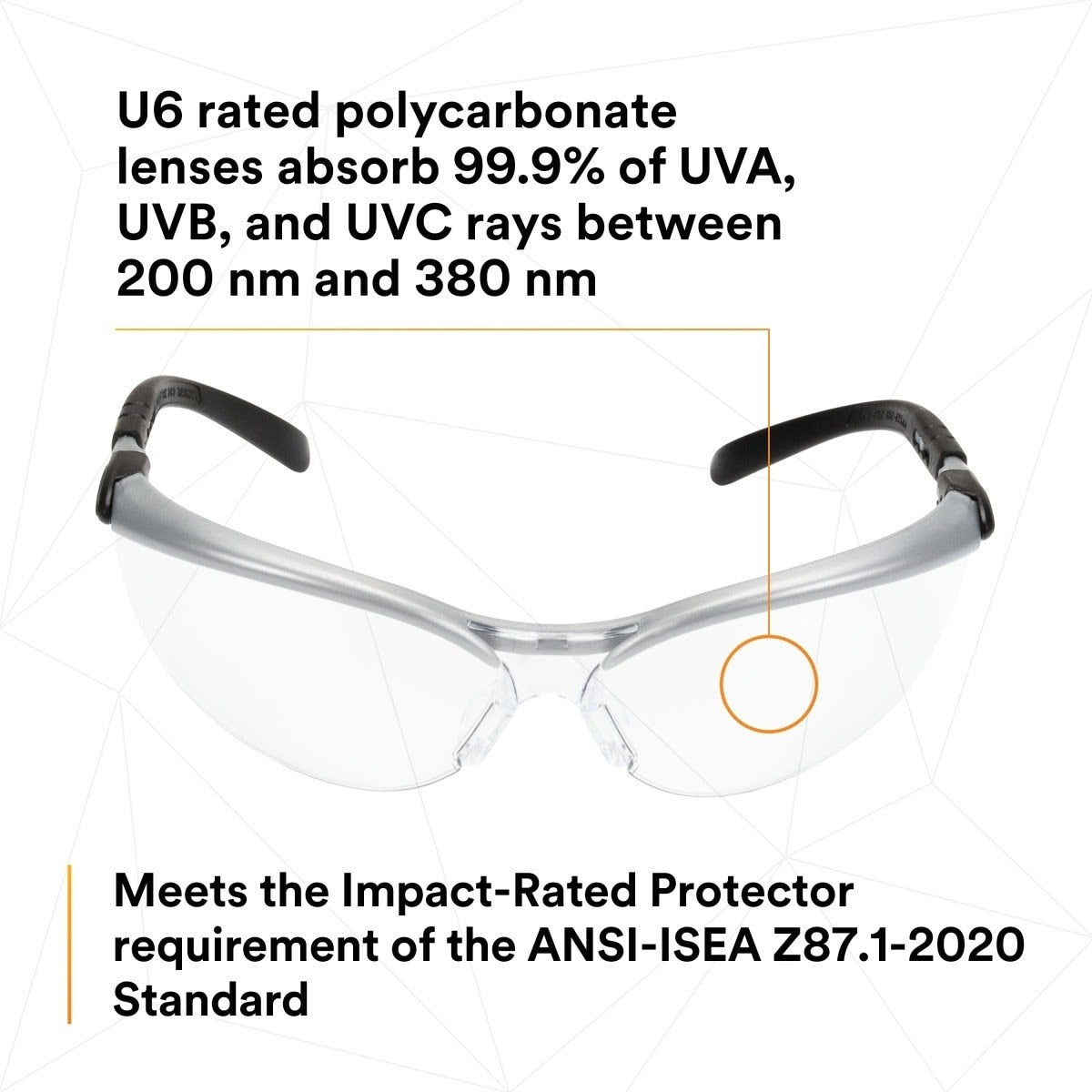 3M 11380-00000-20 BX Protective Eyewear, Clear Anti-Fog Lens, Silver/Black Frame (7000052795) (20 Pack) - 10