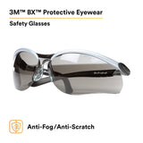 3M 11381-00000-20 BX Protective Eyewear, Grey Anti-Fog Lens, Silver/Black Frame (7000052796) (20 Pack) - 3