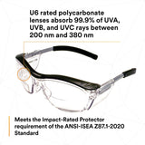 3M 11434-00000-20 Safety Glasses with Readers, Nuvo Protective Eyewear, +1.5 Diopter, Clear Lens, Retro Gray Frame, Soft Nose Bridge, Side Shields, ANSI Z87.1 (7000052797) (20 Pack) - 8