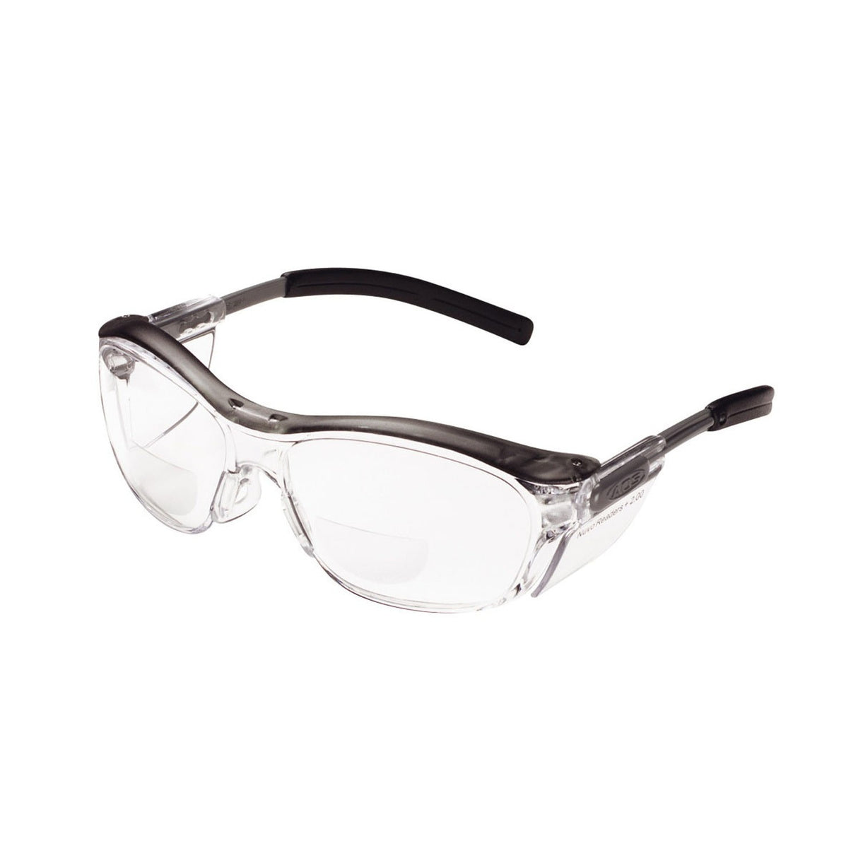 3M 11435-00000-20 Nuvo Reader Safety Glasses, 2.0 Diopter, Clear Lens, Gray Half-Frame, Side Shields, ANSI Z87.1 (7000052798) (20 Pack)
