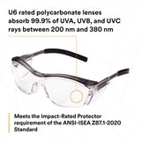 3M 11436-00000-20 Nuvo +2.5 Reader Safety Glasses, Gray Frame, Clear Lens, ANSI Z87.1 (7000052799) (20 Pack) - 5
