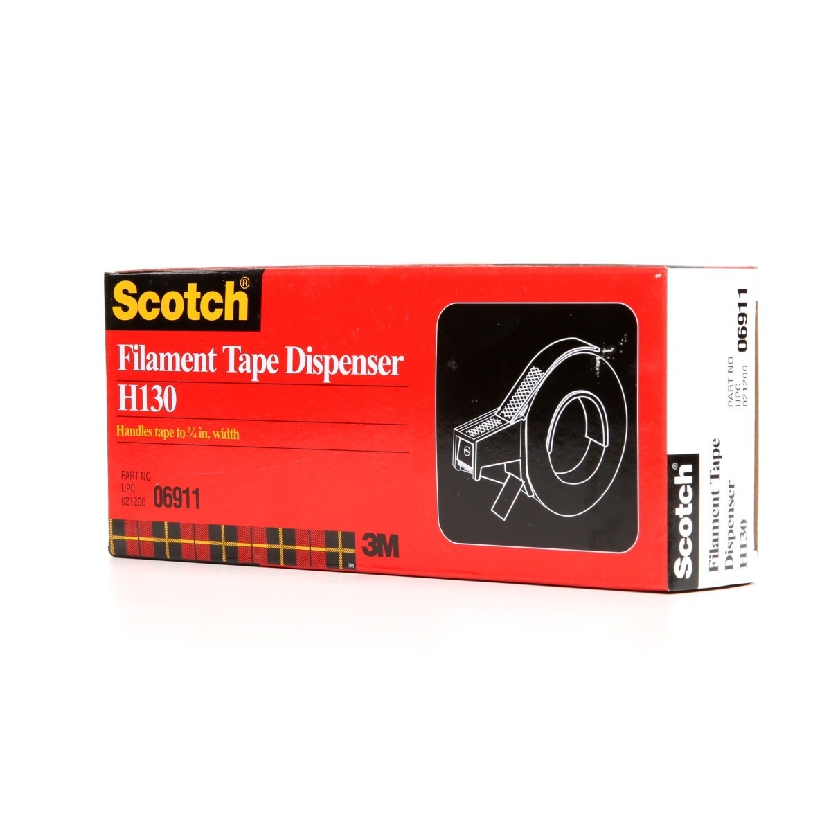 3M H130 Scotch Filament Tape Hand Dispenser, 3/4 in (7000055436) (6 Pack) - 3