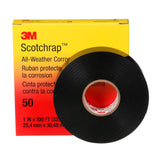 3M 50UP-1X100FT Vinyl Corrosion Protection Tape 50, Unprinted, Black, 1 in x 100 ft (7000057501) (10 Pack) - 5