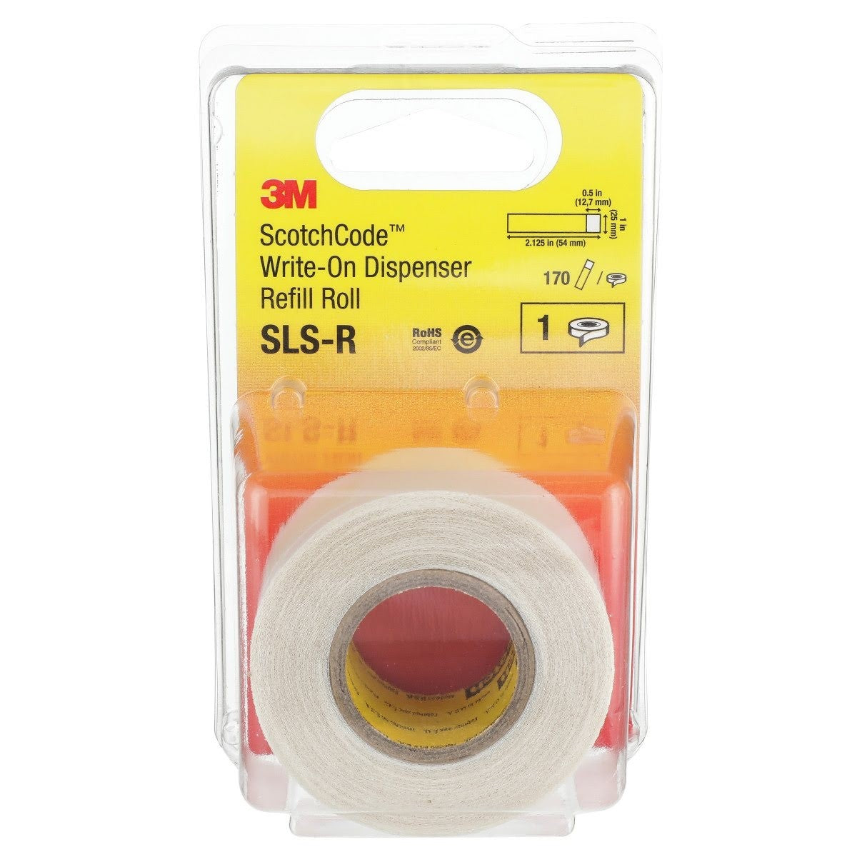 3M ScotchCode Wire Marker Tape Refill Roll, 1 in x 2.125 in (SLS-R) (7000058135) (10 Pack) - 7