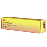 3M SDR-6 Wire Marker Tape Refill Roll, Pre-Printed 6, White (7000058260) (10 Pack) - 5