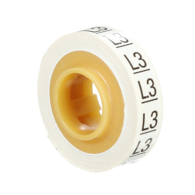 3M SDR-L3 Wire Marker Tape Refill Roll, Pre-printed L3, White (7000058266) (10 Pack)