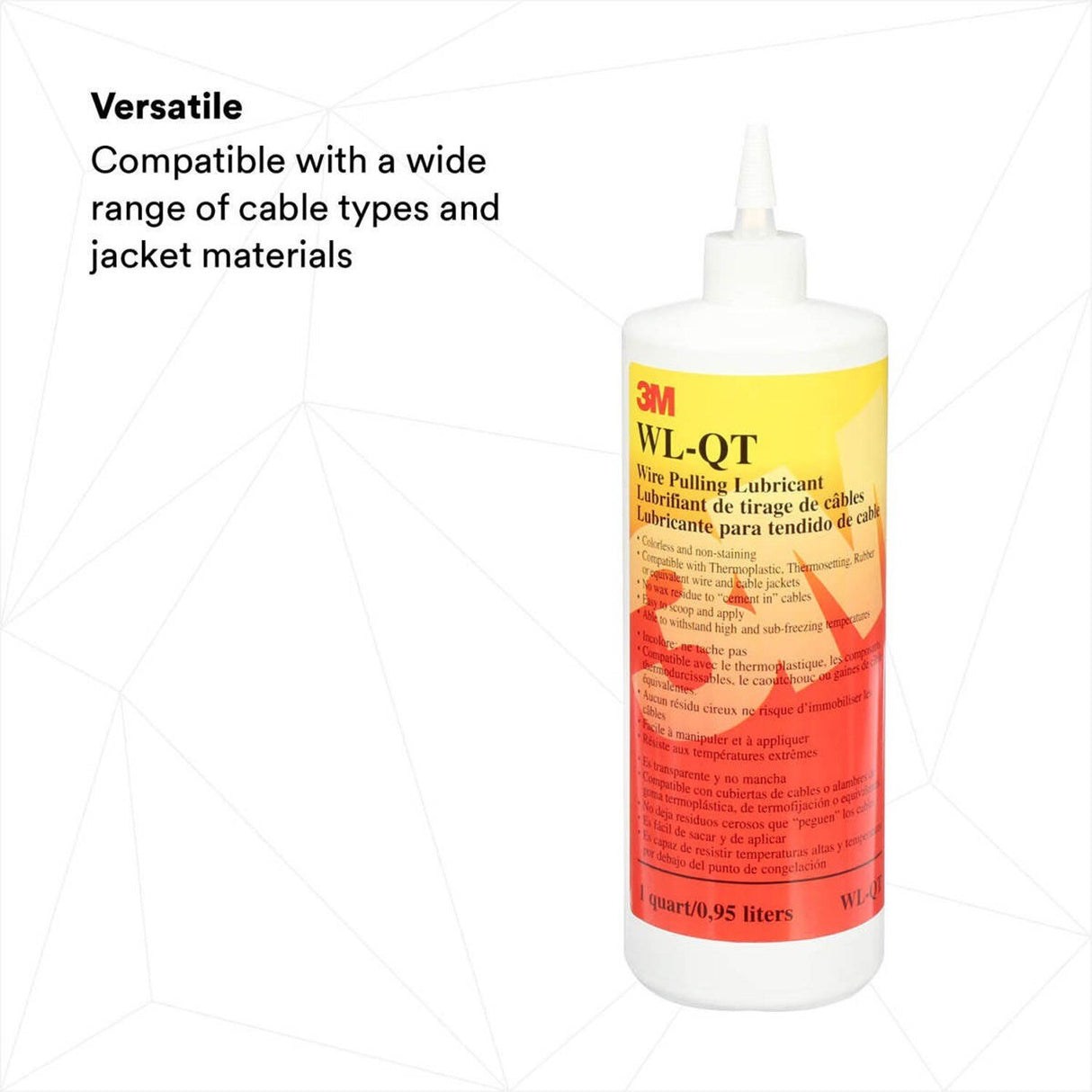 3M Wire Pulling Lubricant Gel, Translucent White, 1 qt (WL-QT) (7000058273) (12 Pack) - 4