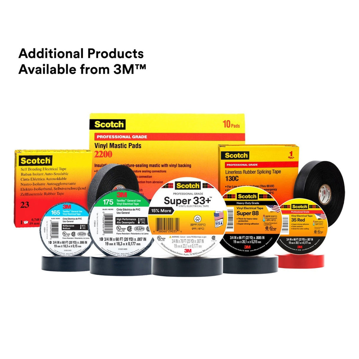 3M Scotch Super 88 Vinyl Electrical Tape Black 1-1/2 in x 44 ft (88-1.5X44FT) (7000058433) (10 Rolls) (10 Pack) - 9