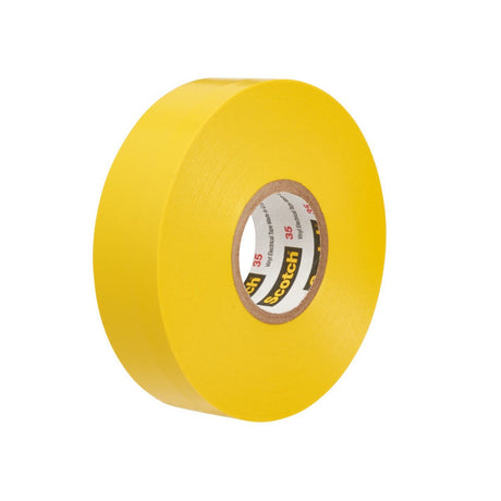 3M 35 Scotch Vinyl Color Coding Electrical Tape, Yellow, 0.5 in x 20 ft, 7 mil, Professional Grade, Flame Retardant, UL Listed, CSA Certified (35-1/2X20FT-YL) (7000058435) (10 Pack)