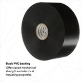 3M 51UP-4X100FT Vinyl Corrosion Protection Tape 51, Unprinted, Black, PVC Backing, Rubber Adhesive, 4 in x 100 ft (7000058493) (4 Pack) - 7