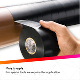 3M 51UP-4X100FT Vinyl Corrosion Protection Tape 51, Unprinted, Black, PVC Backing, Rubber Adhesive, 4 in x 100 ft (7000058493) (4 Pack) - 8