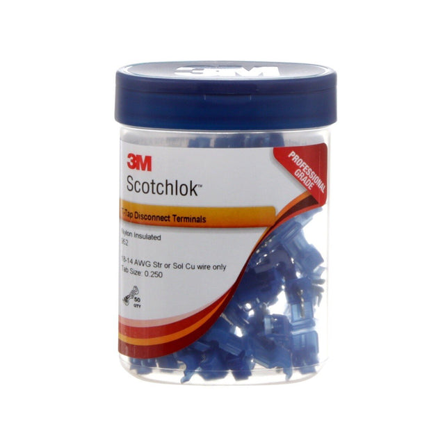 3M 952X-BOTTLE Female QuickSlide Disconnect T-Tap Nylon Insulated Self-Stripping Blue 18-14 AWG (7000058873) (10 Pack)