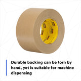 3M 2517 Flatback Tape, Medium Brown, 6.5 mil, 72 mm x 55 m (7000088503) (48 Pack) - 2
