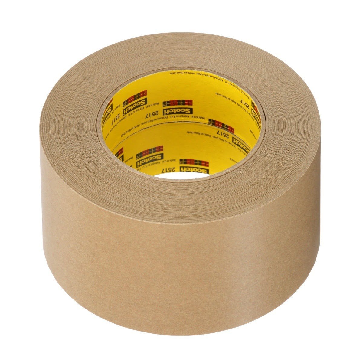 3M 2517 Flatback Tape, Medium Brown, 6.5 mil, 72 mm x 55 m (7000088503) (48 Pack) - 6