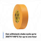 3M 2525 Scotch Performance Flatback Tape, Orange, High Visibility, High Tack, High Temperature, Hand Tearable, 18 mm x 55 m, 9.5 mil (7000088506) (48 Pack) - 7