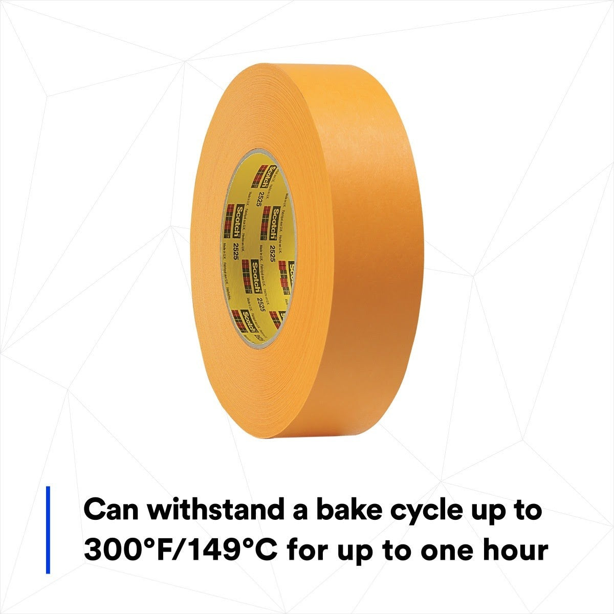 3M 2525 Performance Flatback Tape, Orange, 72 mm x 55 m, 9.5 mil (7000088509) (12 Pack) - 7