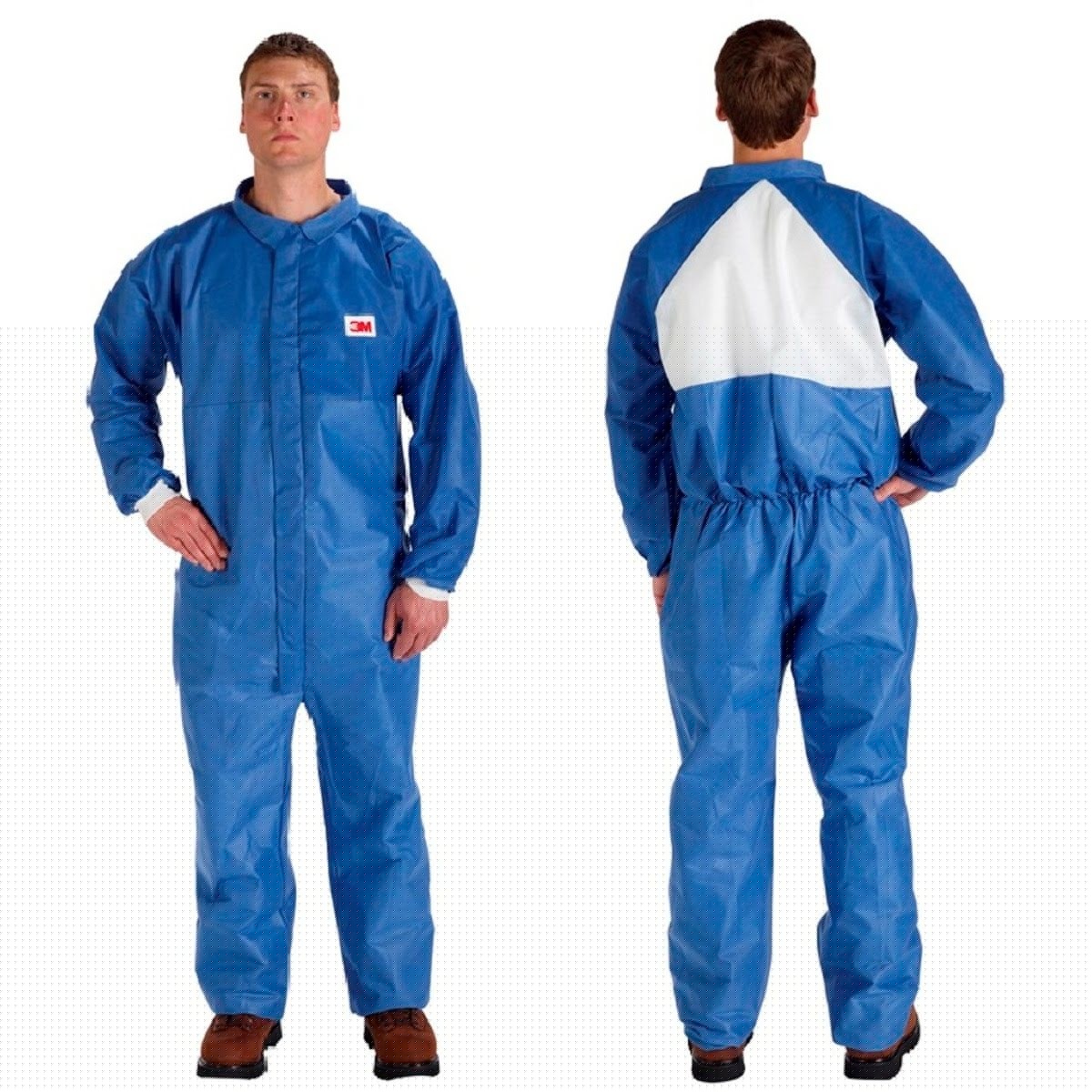 3M 4530CS-BLK-L Disposable Protective Coverall, Collared, SMS Based, Flame Resistant, Blue, Large (7000089024) (25 Pack)