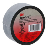 3M 2155-1.5X22FT Temflex Rubber Splicing Tape, Black, 1-1/2 in x 22 ft, 30 mil, Self Fusing, 600 V, 176 Degree F (7000090115) - 2