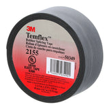 3M 2155-1.5X22FT Temflex Rubber Splicing Tape, Black, 1-1/2 in x 22 ft, 30 mil, Self Fusing, 600 V, 176 Degree F (7000090115) - 3