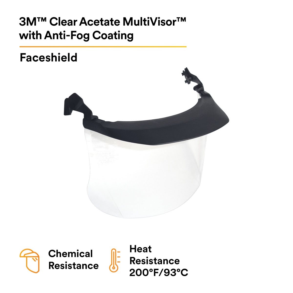 3M V4D-10P PELTOR Clear Acetate MultiVisor Faceshield System with Anti-Fog Coating, Transparent, 11.8 in x 7 in (7000103816) (10 Pack) - 2
