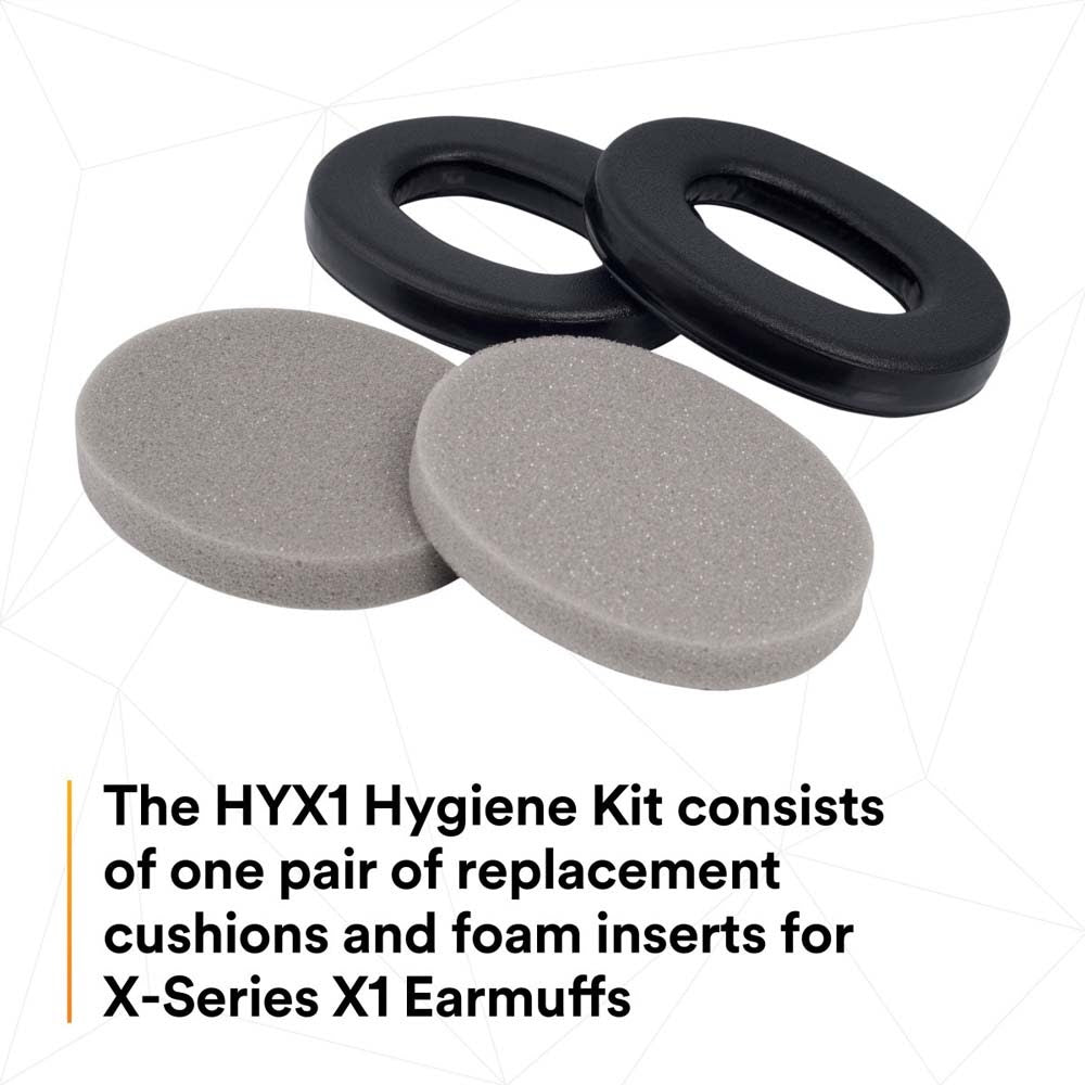 3M HYX1 PELOR X1 Ear Muffs Replacement Cushions and Liners Designed Only for PELTOR X1 Series Over-the-Head Ear Muffs X1A or Hard Hat Attachment X1P3E, Noise Protection, 1 Pair/Pack (7000104045) (10 Pack) - 3
