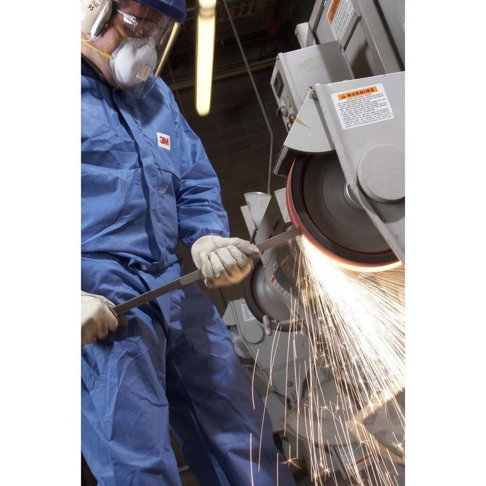 3M 7000109037 Disposable Protective Coverall 4530, Hooded, SMS, Secondary Flame Spread-Resistant, Antistatic, Blue, 2X (25 Pack) - 9