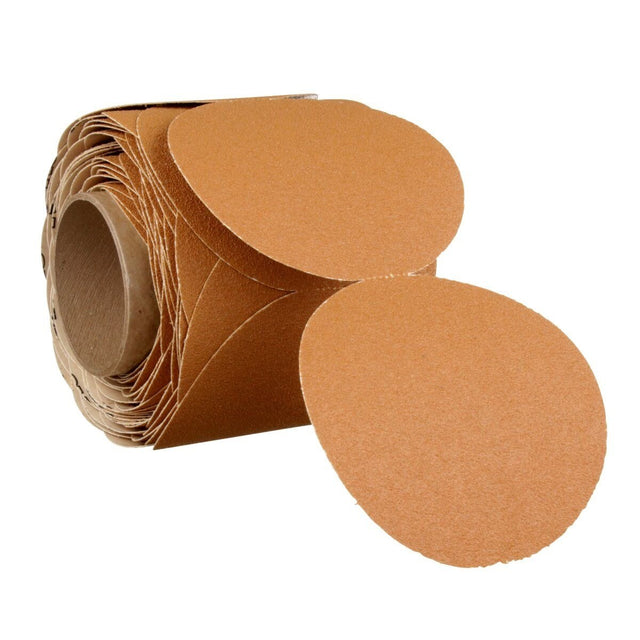3M 363I Stikit Paper Disc Roll, PSA, Aluminum Oxide, 60 Grit, F Weight, Gold, 5 in, No Hole, Die 500X, 100 Discs per Roll (7000118089) (4 Pack)