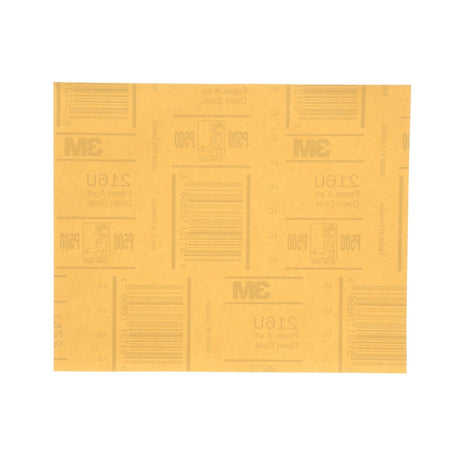 3M 216U 02538 Gold Abrasive Sheet, P500 Grade, 9 in x 11 in (7000118277) (250 Pack)