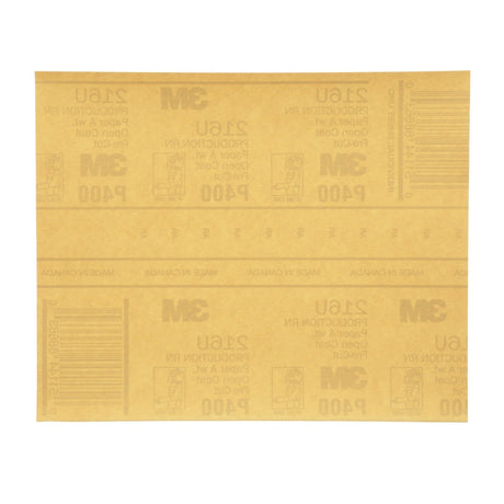 3M 216U 02539 Gold Abrasive Sheet, P400 Grade, 9 in x 11 in (7000118278) (250 Pack)