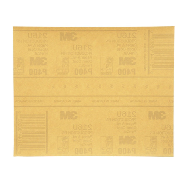 3M 216U 02539 Gold Abrasive Sheet, P400 Grade, 9 in x 11 in (7000118278) (250 Pack)