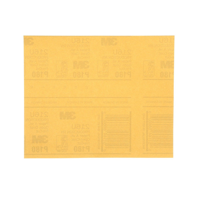 3M 216U 02545 Gold Abrasive Sheet, P180 Grade, 9 in x 11 in (7000118284) (250 Pack)