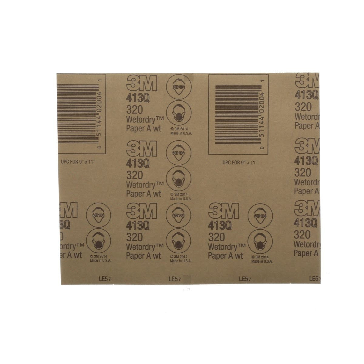 3M 413Q 02001 Abrasive Sheet, 500 Grit, Wet Dry, Black, 9 in x 11 in (7000118291) (250 Pack) - 3