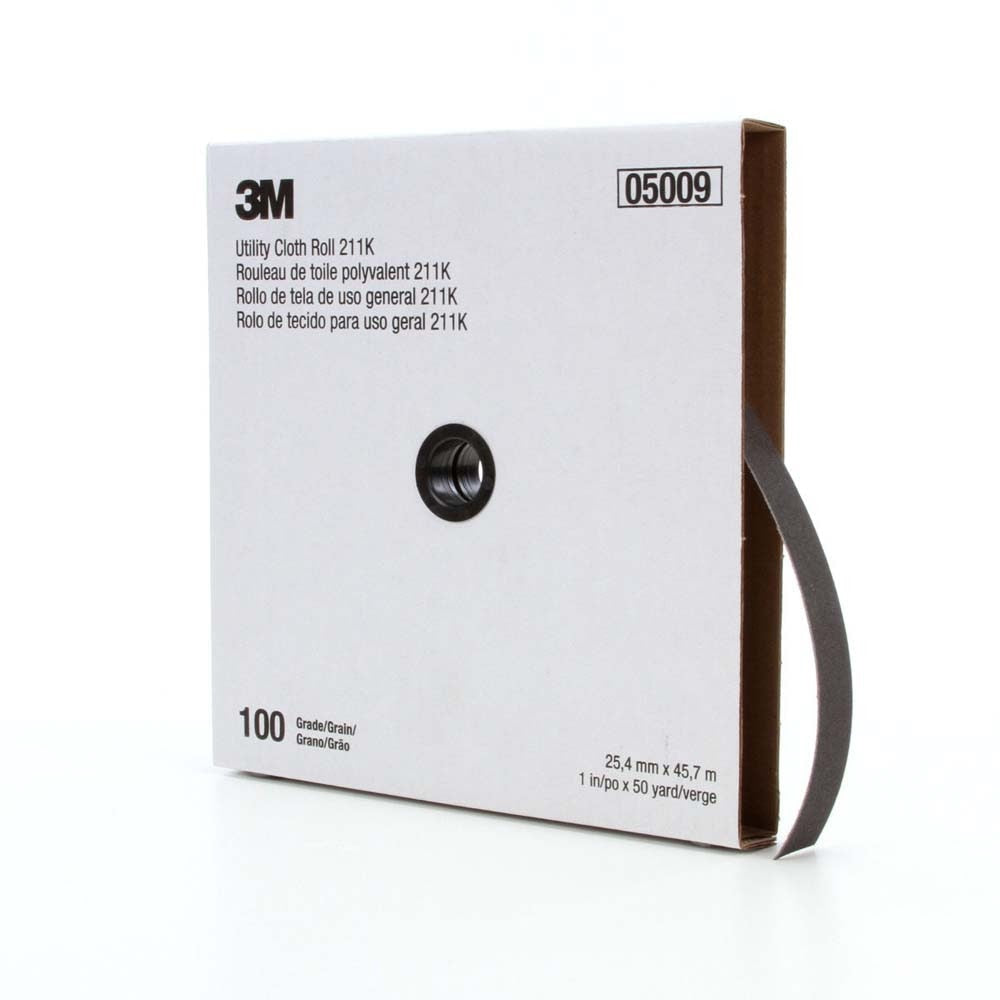 3M 211K Utility Cloth Roll , 100 Grit J-Weight, 1-1/2 in x 50 yd, Aluminum Oxide Full-Flex (7000118333)