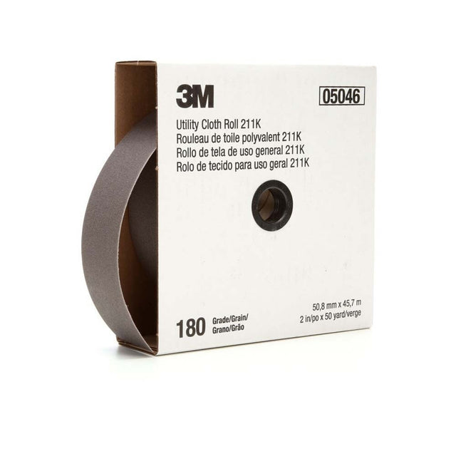 3M 211K Utility Cloth Roll , 180 Grit J-Weight, 1-1/2 in x 50 yd, Full-Flex (7000118341)