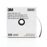 3M 211K Utility Cloth Roll, Aluminum Oxide 320 Grit J Weight Full Flex Gray, 2 in x 50 yd (7000118352) (5 Pack)