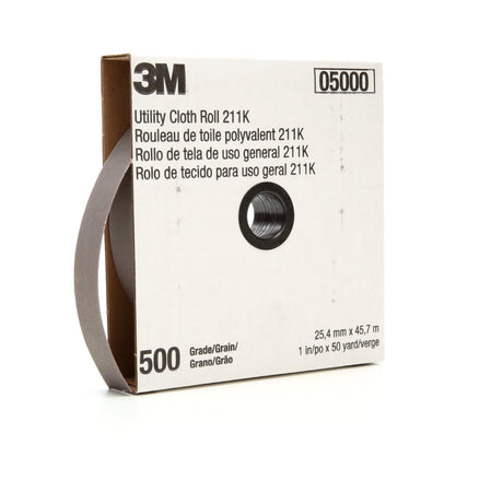 3M 211K Cubitron II Utility Cloth Roll, Aluminum Oxide 500 Grit J-weight Gray, 2 in x 50 yd (7000118357) (5 Pack)