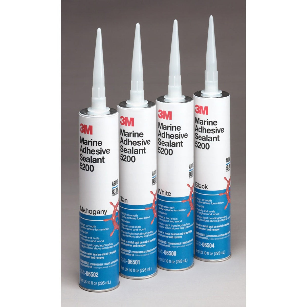3M 5200 5203 Marine Adhesive Sealant White, 3 fl oz Tube, Permanent Waterproof Bond for Boats and RVs Above and Below Waterline (7000118401) (6 Pack) - 10