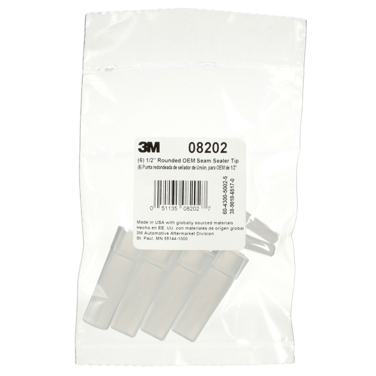 3M 08202 OEM Seam Sealer Tip, Rounded, 3/8 in (7000118468) (36 Pack) - 5