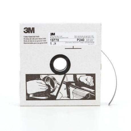 3M 314D Utility Cloth Roll, Aluminum Oxide P240 J Weight, Maroon, 1 in x 20 yd (7000118500) (5 Pack)