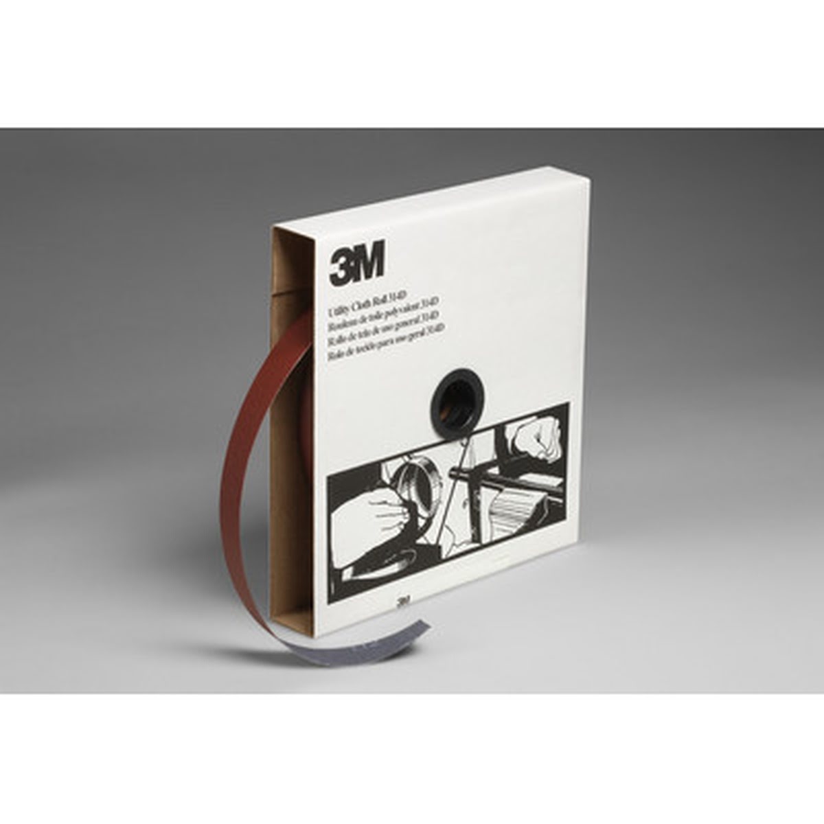 3M 314D Utility Cloth Roll, Aluminum Oxide Abrasive, P100 J Weight, Maroon, 1 in x 50 yd (7000118513) (5 Pack)
